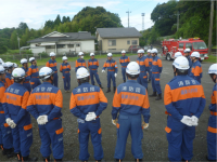 令和８年度　第１回消防団火災対応訓練を実施中